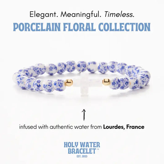 Holy Water Bracelet - Porcelain Cross Bracelet