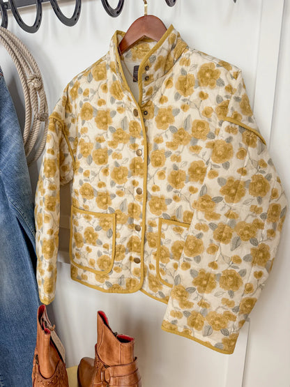 Ida Dolman Sleeve Floral Puffer Jacket