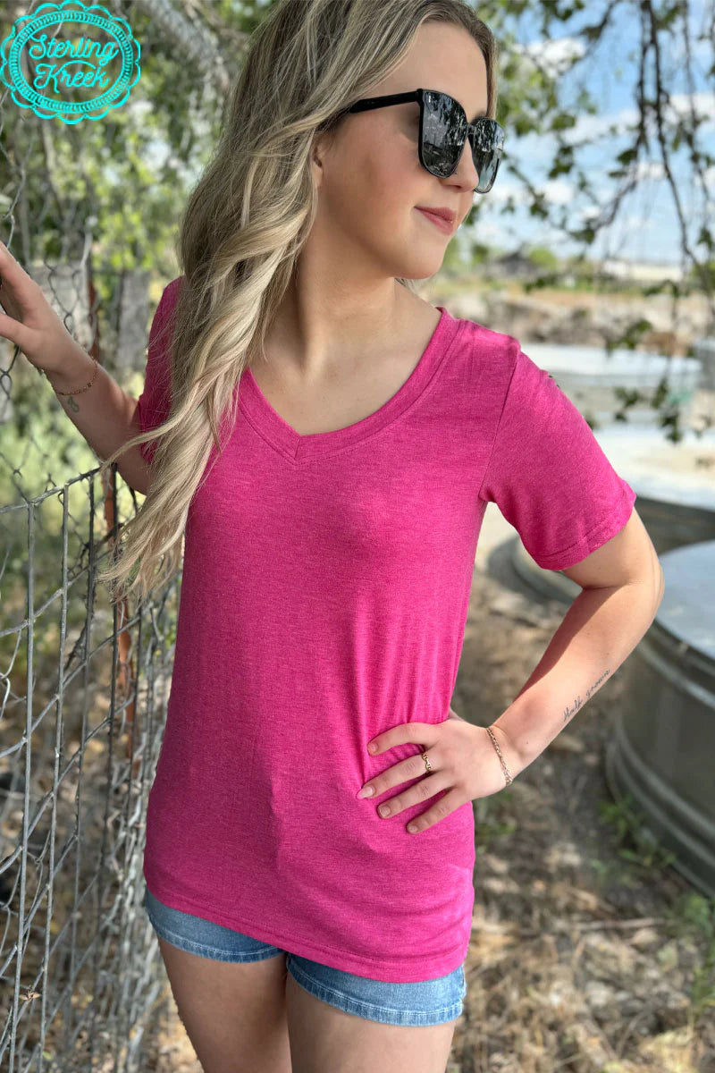 Simple Heathered Pink Top