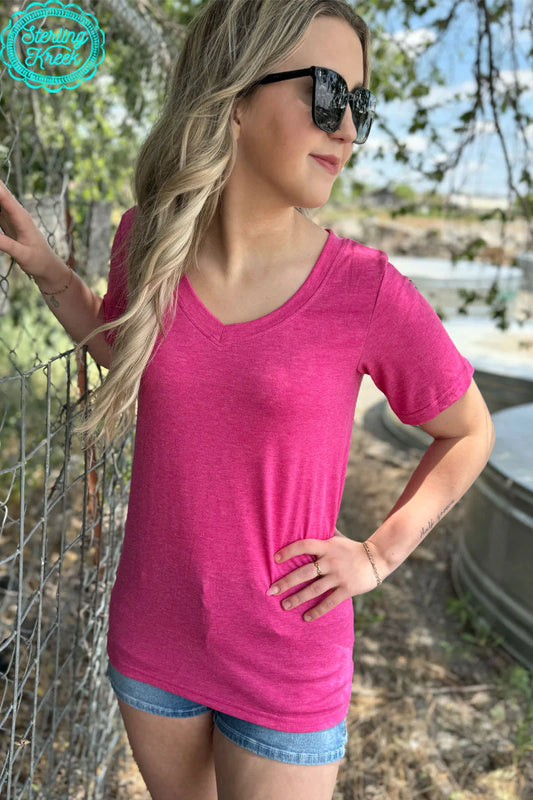 Simple Heathered Pink Top