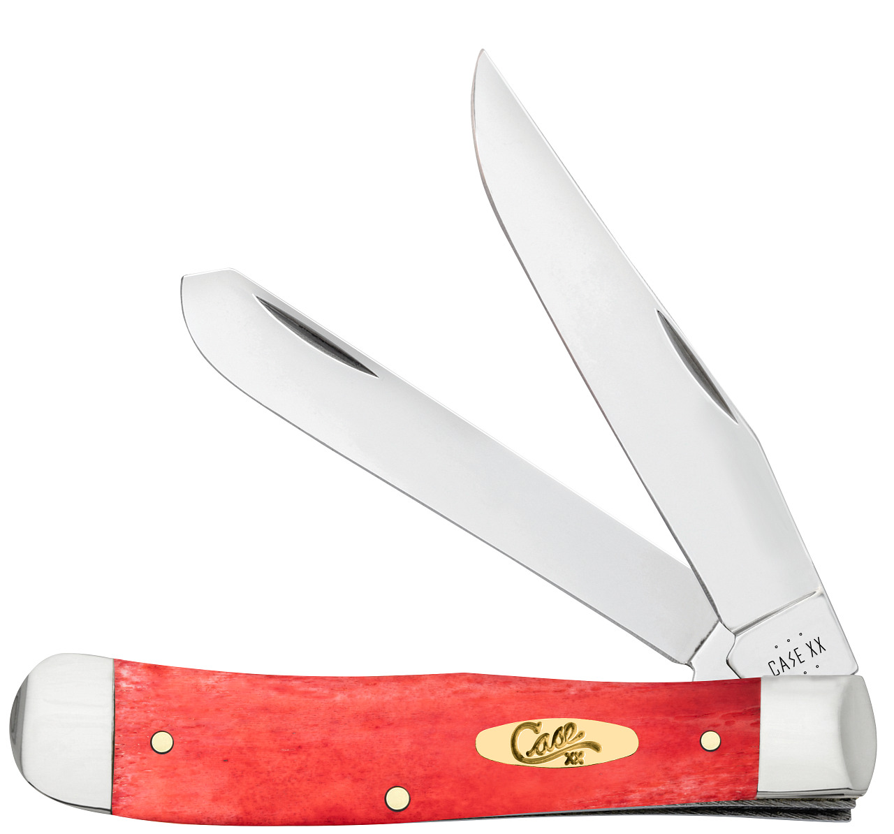 Case XX Trapper Clip  Spey Blade Smooth Dark Red Bone Pinched Bolsters